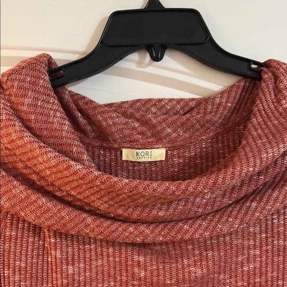 Kori America Red Cowl Neck Sweater with Long Sleeves - Picture 2 of 4